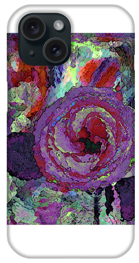 Rose iPhone Case featuring the photograph Rose of Purple in Multicolor Bloom by Corinne Carroll