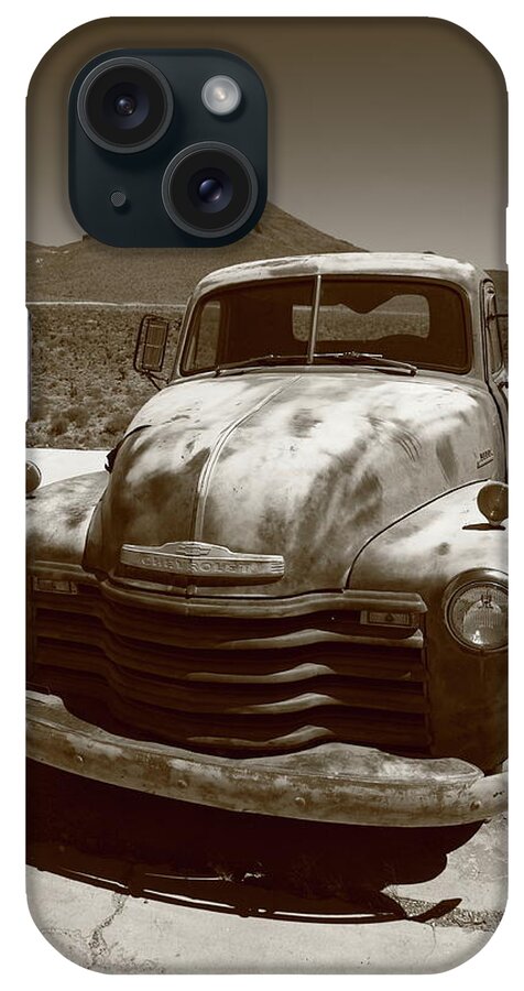 66 iPhone Case featuring the photograph Route 66 - Old Pickup 2012 Sepia by Frank Romeo