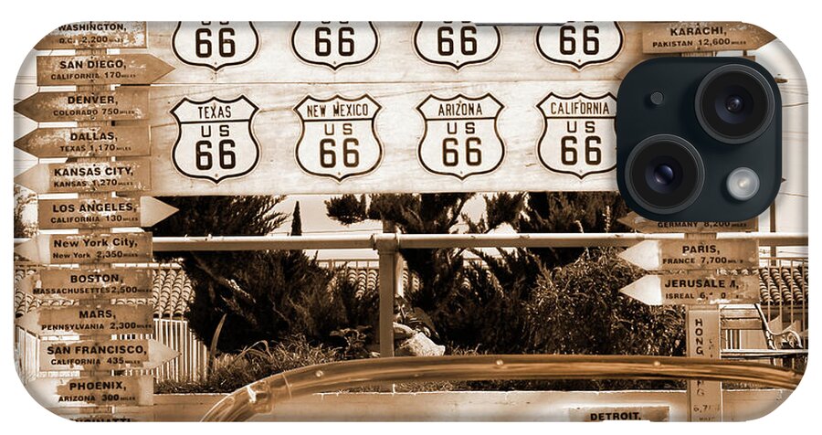 Classic Signs iPhone Case featuring the photograph Route 66 El Rancho Sign by Mike McGlothlen