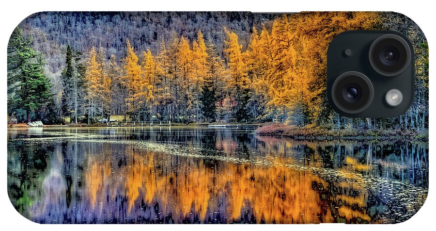 Hdr iPhone Case featuring the photograph Row of Tamaracks by David Patterson