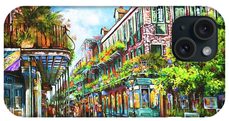 New Orleans Art iPhone Case featuring the painting Royal at Pere Antoine Alley, New Orleans French Quarter by Dianne Parks