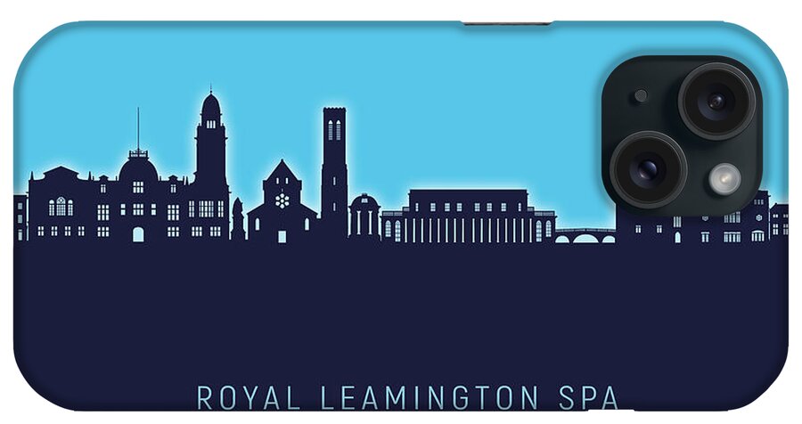 Royal Leamington Spa iPhone Case featuring the digital art Royal Leamington Spa England Skyline #73 by Michael Tompsett