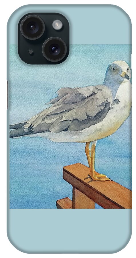 Seagull iPhone Case featuring the painting Ruffled Feathers by Judy Mercer