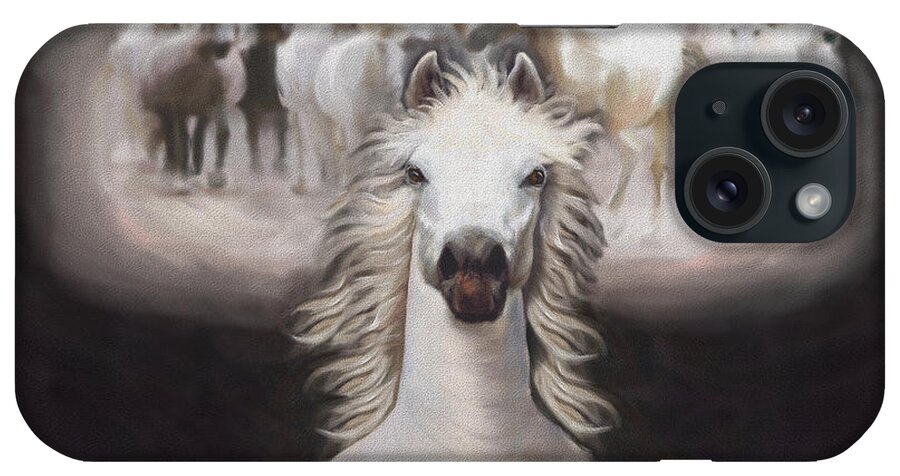 Horse iPhone Case featuring the digital art Run With The Horses by Constance Woods