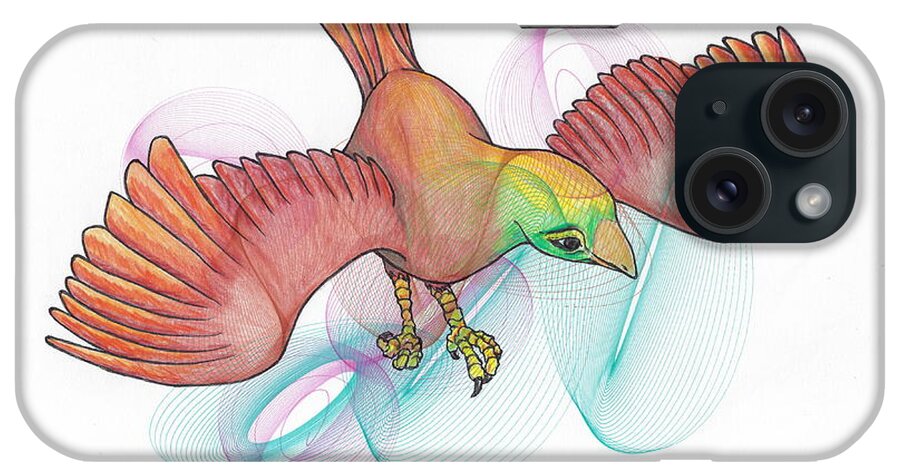 Running Bird iPhone Case featuring the mixed media Running Bird by Teresamarie Yawn