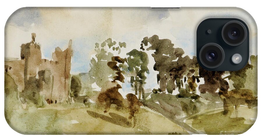 Landscape iPhone Case featuring the painting Rural landscape, watercolor by Philip Wilson Steer
