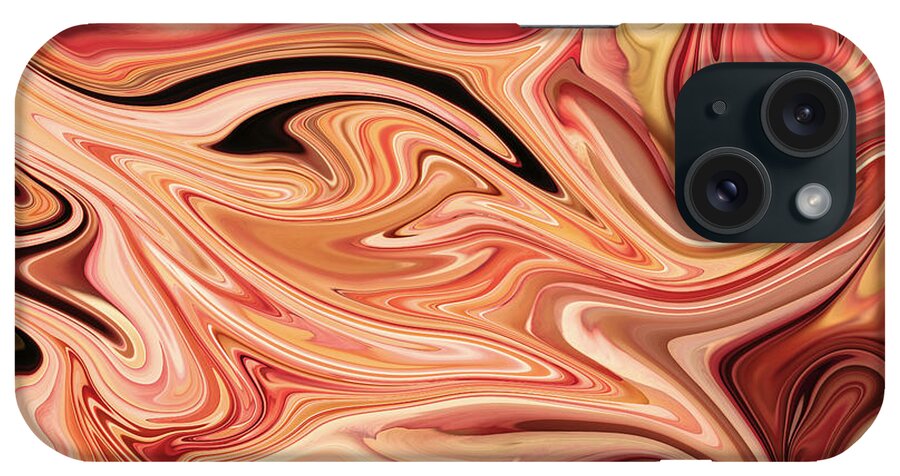 Abstract iPhone Case featuring the digital art Russet Rose Swirls by Mary J Winters-Meyer