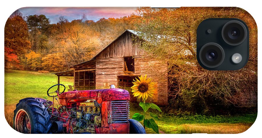 Tractor iPhone Case featuring the photograph Rusty Red on the Farm by Debra and Dave Vanderlaan