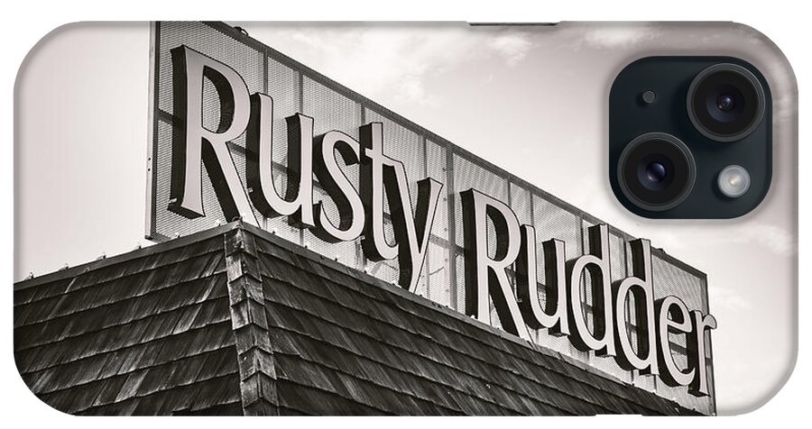 Rusty iPhone Case featuring the photograph Rusty Rudder Sign by Jason Fink