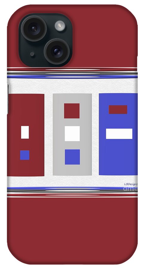 “arts And Design”; “gallery”; “four Images”; “blue”; “musical”; “red White And Blue”; “rwb”; ; “vacation”; Summer; “early Autumn” iPhone Case featuring the digital art RWB by LBDesigns