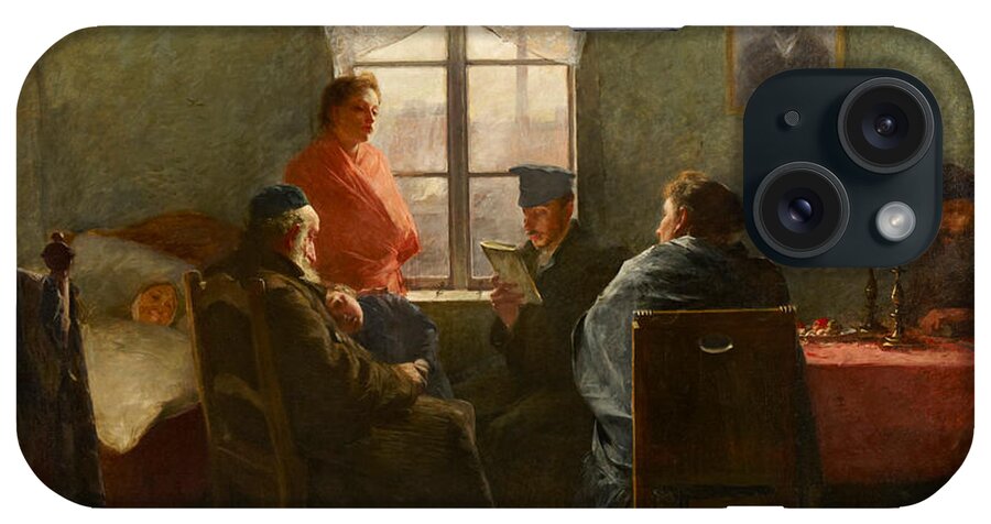 Samuel Hirszenberg iPhone Case featuring the painting Sabbath Rest 1894 by Vincent Monozlay