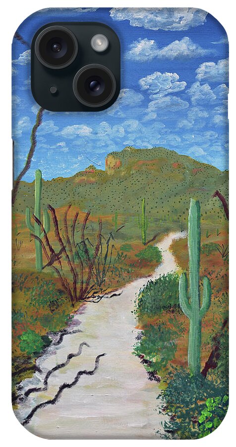 Sabino Canyon iPhone Case featuring the painting Sabino Canyon Trail by Chance Kafka