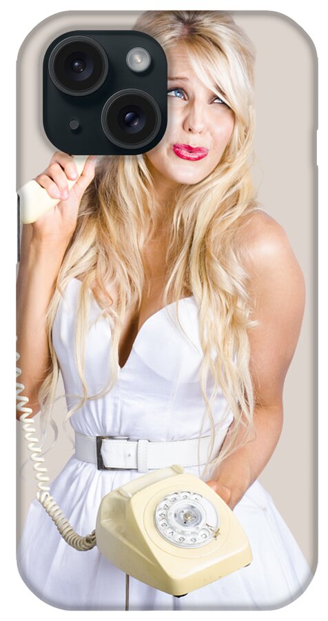 Reception iPhone Case featuring the photograph Pinup help desk operator by Jorgo Photography