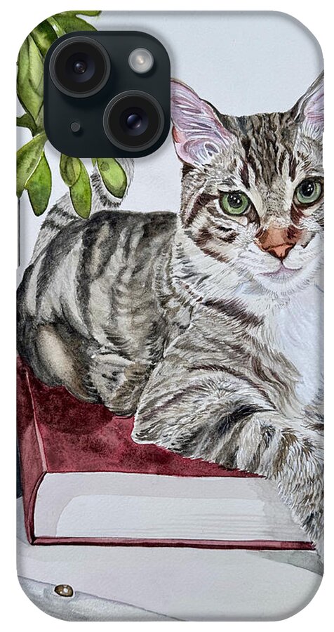 Tabby iPhone Case featuring the painting Sage Wisdom by Sonja Jones