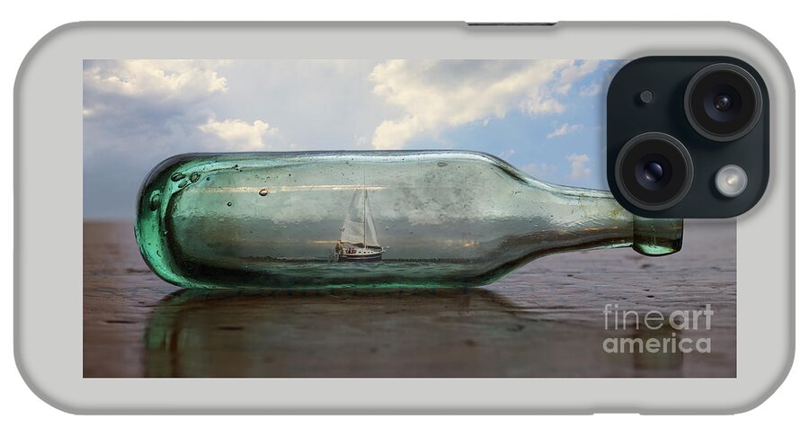 Sailboat iPhone Case featuring the digital art Sailboat in a Bottle by Phil Perkins