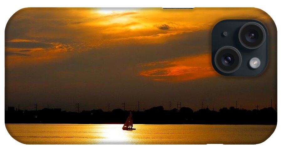 Sailboat iPhone Case featuring the photograph Sailing Into the Sunset by Linda Stern