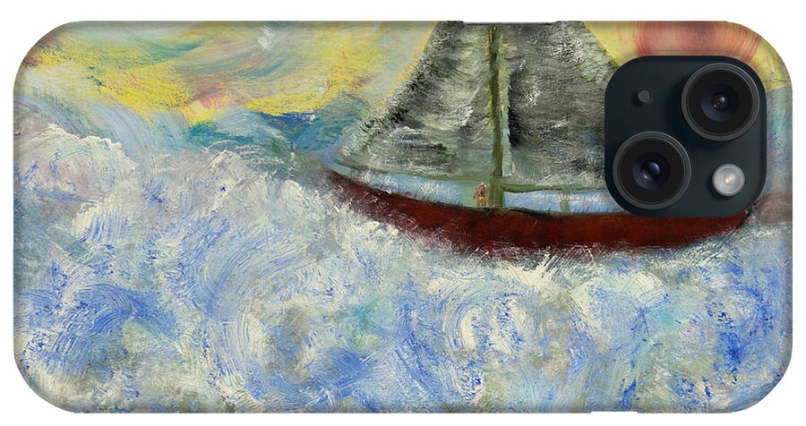 Fishing iPhone Case featuring the painting Old man and the Sea by David McCready