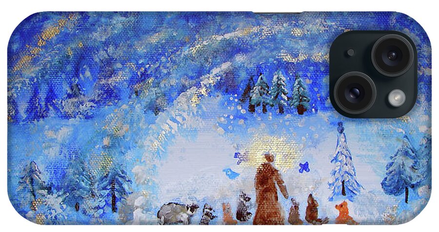 Saint Francis In The Snow iPhone Case featuring the painting Saint Francis In The Snow by Ashleigh Dyan Bayer