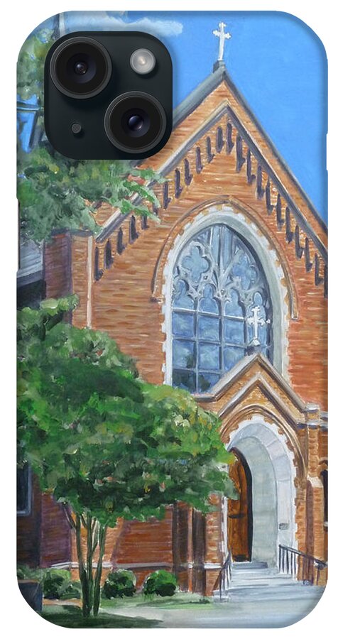 Catholic iPhone Case featuring the painting Saint Marys Catholic Church by Bryan Bustard