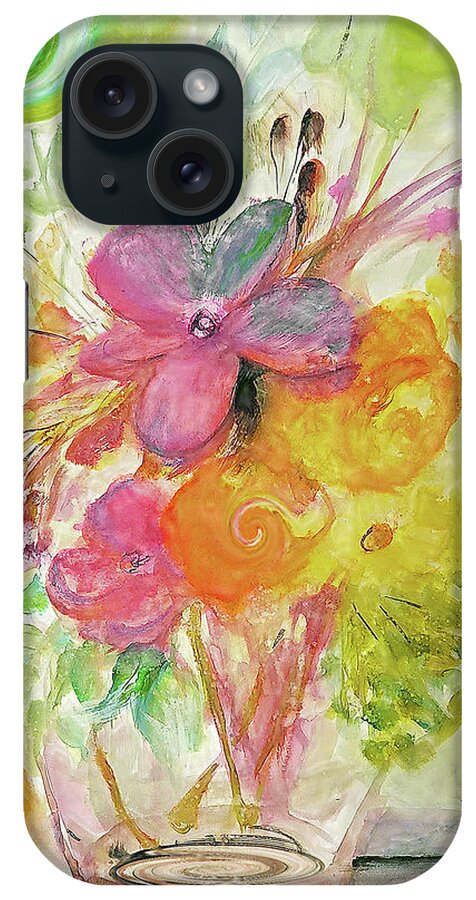 Floral iPhone Case featuring the painting Saint Patricks Day Bouquet Spirals by Lisa Kaiser