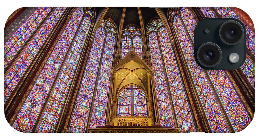 Sainte-chapelle iPhone Case featuring the photograph Sainte Chapelle Stained Glass in Paris by Alexios Ntounas