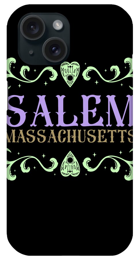 Halloween iPhone Case featuring the digital art Salem Massachusetts Ouija Love by Flippin Sweet Gear