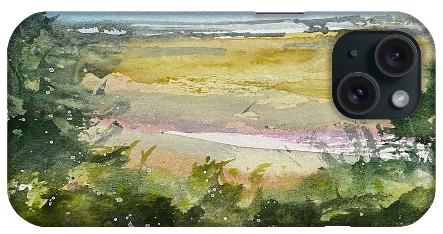  Beach iPhone Case featuring the painting Salt Marsh 2 by Kellie Chasse