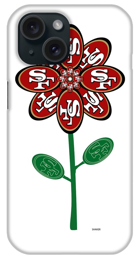 Nfl iPhone Case featuring the digital art San Francisco - NFL Football Team Logo Flower Art by Steven Shaver