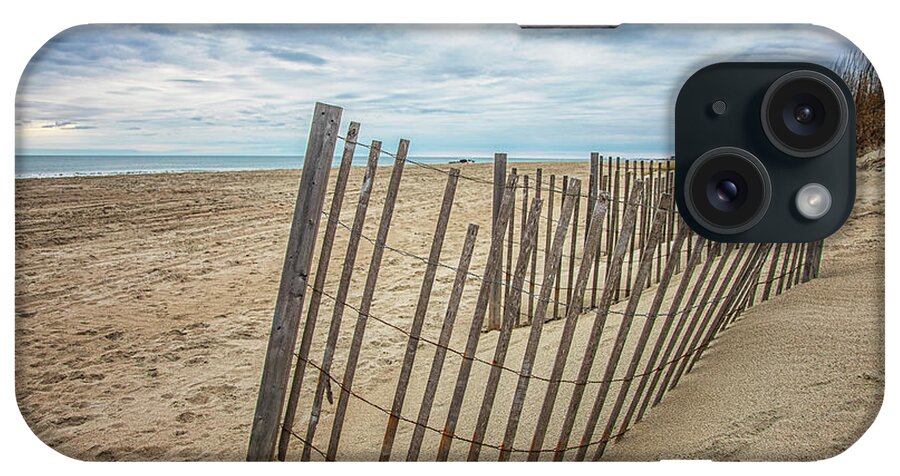 Beach iPhone Case featuring the photograph Sand Fences on the Crystal Coast by Bob Decker