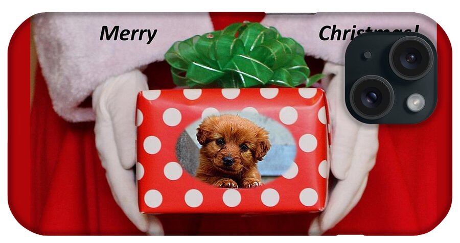 Christmas iPhone Case featuring the photograph Santa Brings A Puppy by Nancy Ayanna Wyatt
