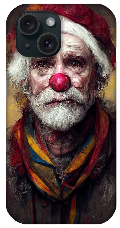 Santa Clown iPhone Case featuring the digital art Santa Clown by Trevor Slauenwhite