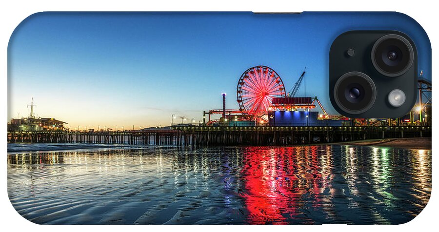 Los Angeles iPhone Case featuring the photograph Santa Monica Pier Lights by Joseph S Giacalone