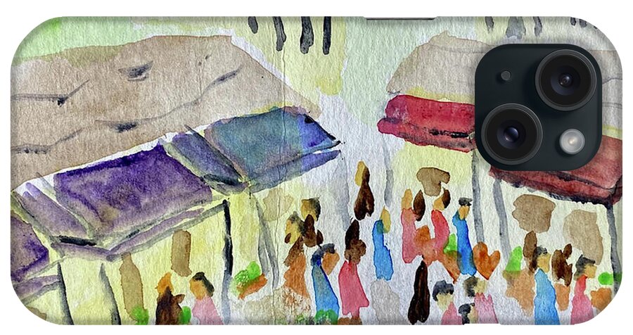 Paris iPhone Case featuring the painting Saturday Market by John Macarthur