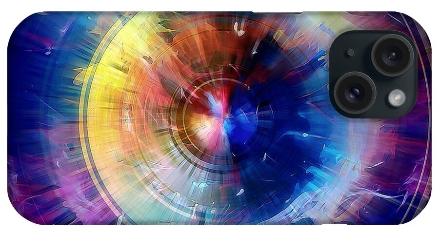 Saturn iPhone Case featuring the digital art Saturn Nebula by David Manlove
