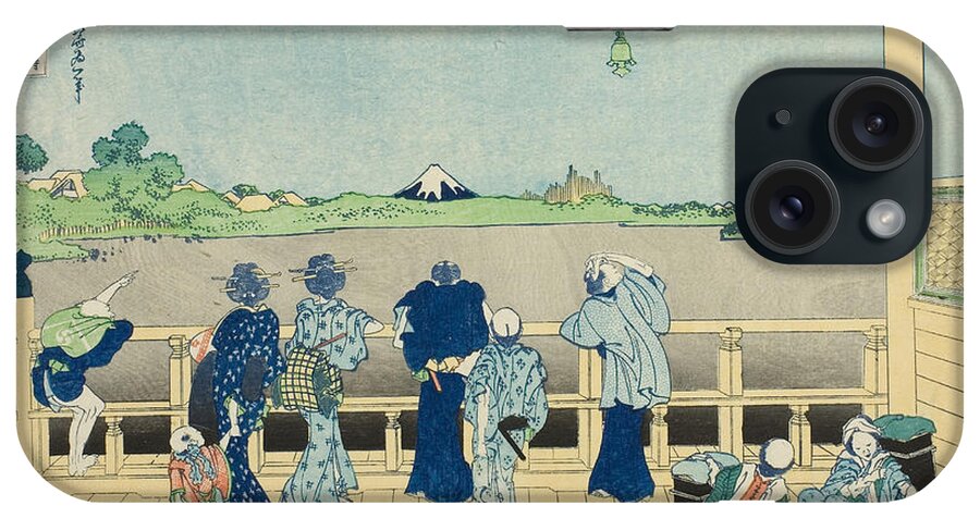 19th Century Art iPhone Case featuring the relief Sazai Hall at the Temple of the Five Hundred, from the series Thirty-Six Views of Mount Fuji by Katsushika Hokusai