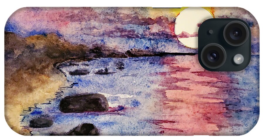 Eileen Kelly iPhone Case featuring the painting Scarlet Sunset by Eileen Kelly