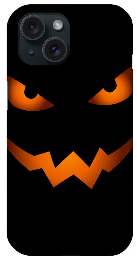 Scary Pumpkin iPhone Case featuring the digital art Scary Jack O Lantern Pumpkin Face Halloween Costume by Flippin Sweet Gear
