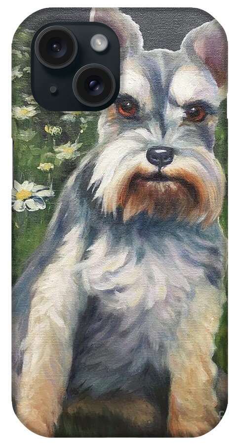 Schnauzer iPhone Case featuring the painting Schnauzer by Pat Burns