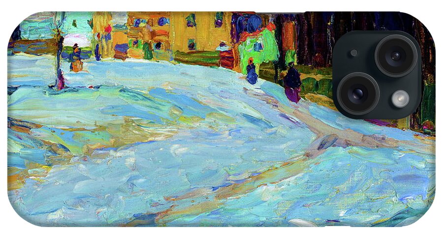Schwabing iPhone Case featuring the painting Schwabing, Nikolaiplatz, Winter 1901 by Wassily Kandinsky