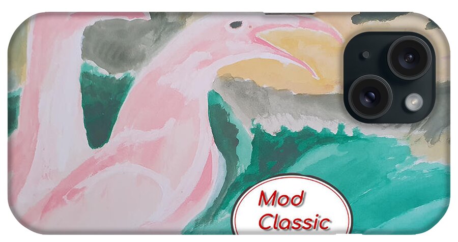 Seagulls iPhone Case featuring the painting Sea Gulls with Waves ModClassic Art by Enrico Garff