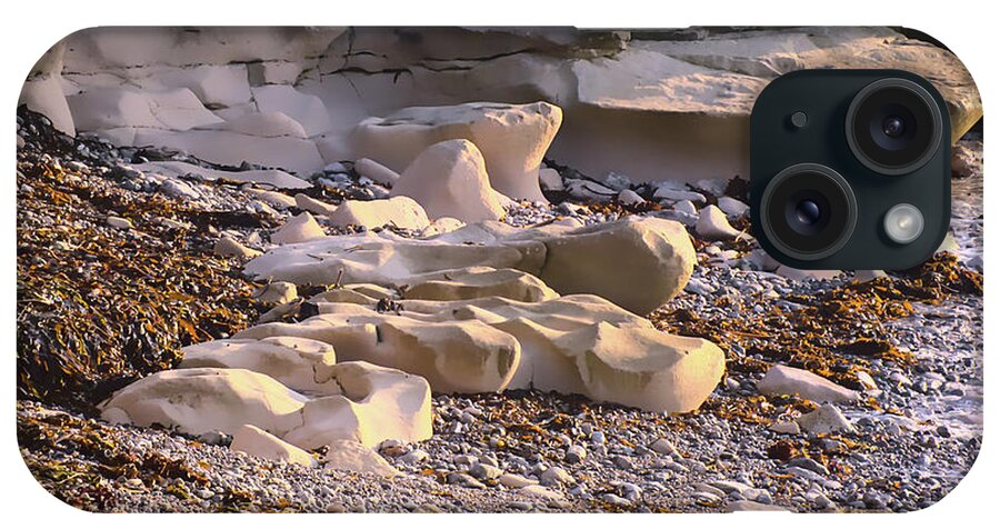 Beach iPhone Case featuring the photograph Sea-worn Portland Rocks by Alan Ackroyd