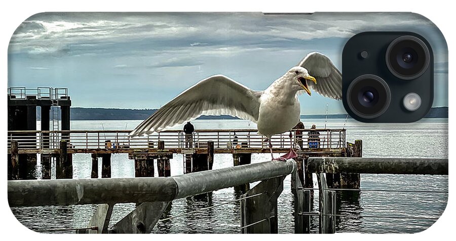 Seagull iPhone Case featuring the photograph Seagull on the move by Anamar Pictures
