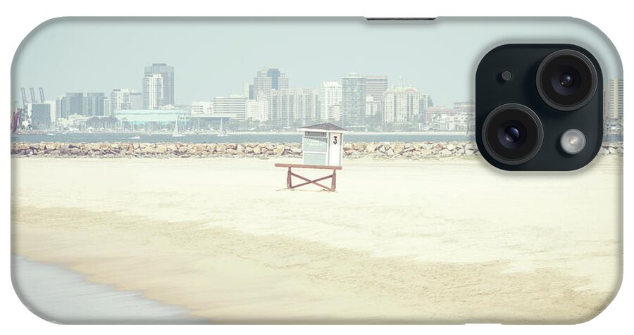 2015 iPhone Case featuring the photograph Seal Beach LIfeguard Tower Three and Jetty Photo by Paul Velgos