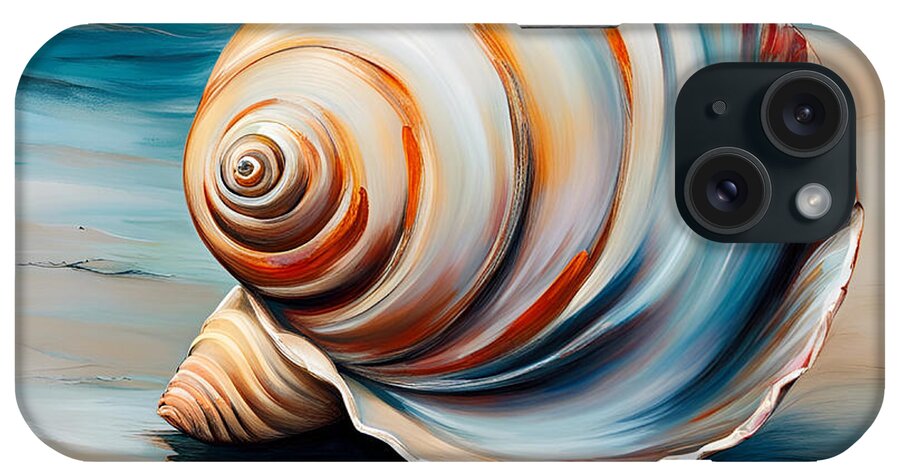 Newby iPhone Case featuring the digital art Seashell 3 by Cindy's Creative Corner