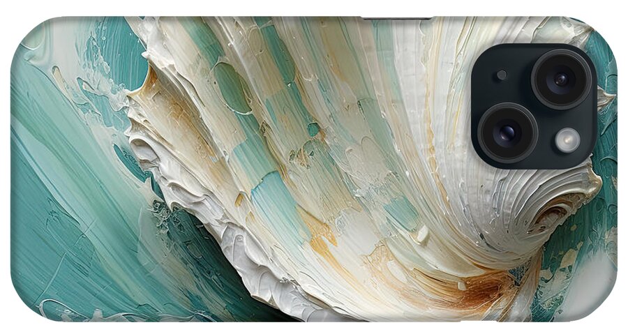 Seashell iPhone Case featuring the painting Seashell Symphony - Beach Art Paintings by Lourry Legarde