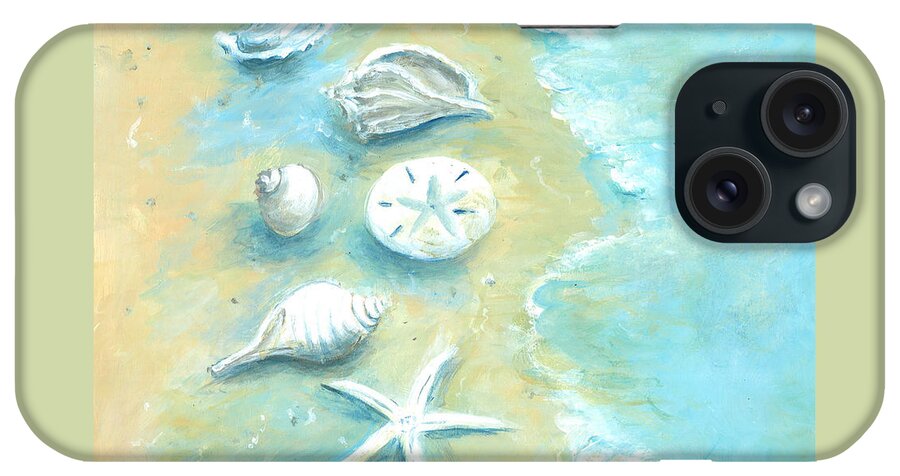 Seashells iPhone Case featuring the painting Seashells On The Beach I by Marilyn Dunlap