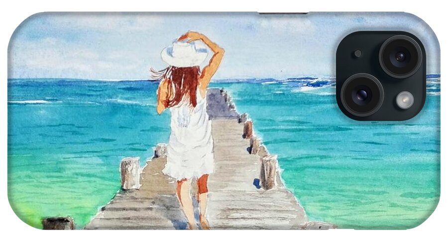 Seascape iPhone Case featuring the painting Seaview by Sandie Croft