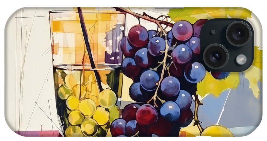 Grapes iPhone Case featuring the painting Secret Language of Grapes by Lourry Legarde