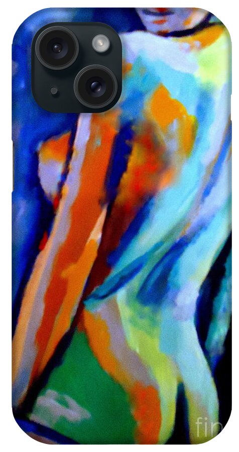 Abstract Nudes iPhone Case featuring the painting Seduction by Helena Wierzbicki