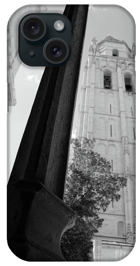 Spain iPhone Case featuring the photograph Segovia - Cathedral Tower BW by Nieves Nitta